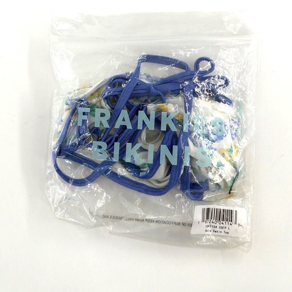 Frankies Bikinis Women's Coastal Floral Cola Shine Underwire Bikini Top Size L - Picture 4 of 11